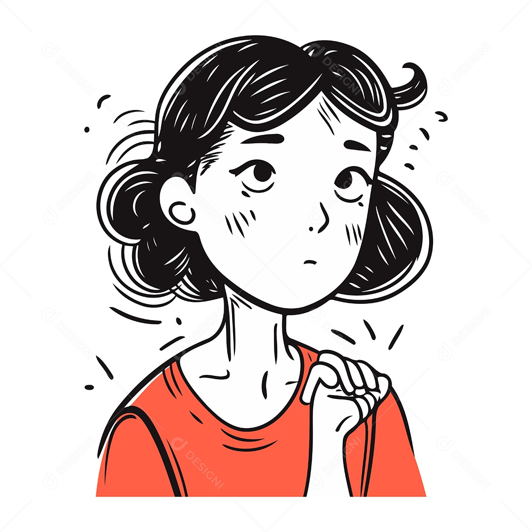 Mulher de Desenho Animado Ilustração Vetor EPS