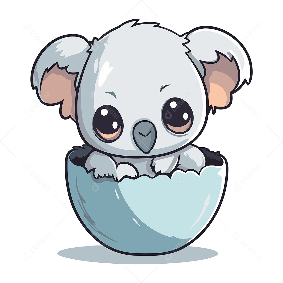 Coala em um Ovo Ilustração Vetor EPS