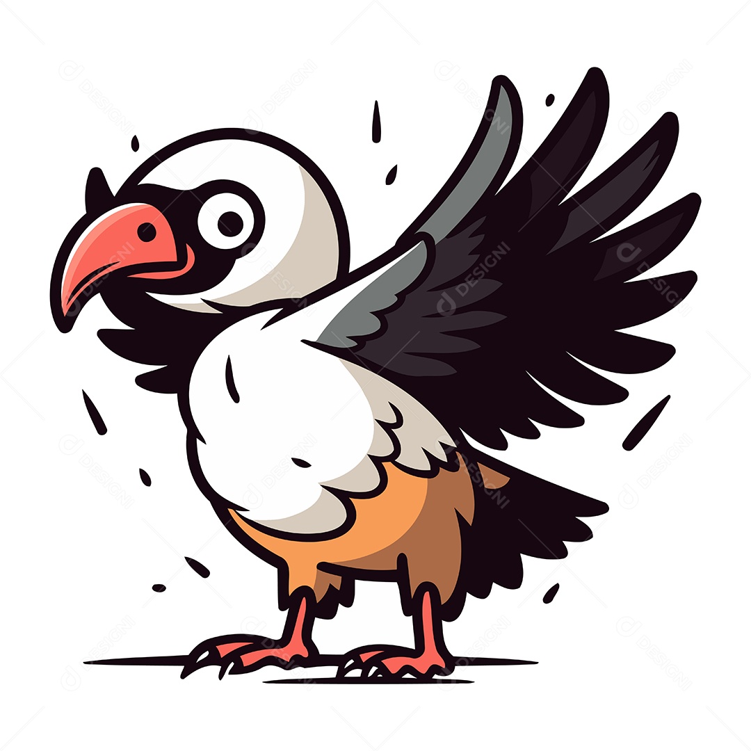 Abutre de Desenho Animado Ilustração Vetor EPS