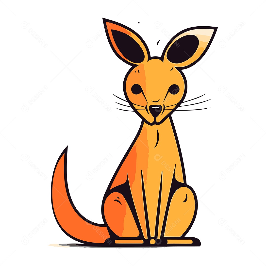 Canguru de Desenho Animado Ilustração Vetor EPS