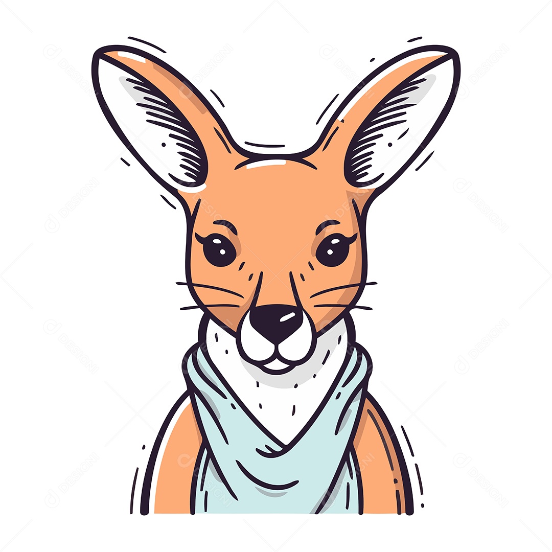 Canguru de Desenho Animado Ilustração Vetor EPS