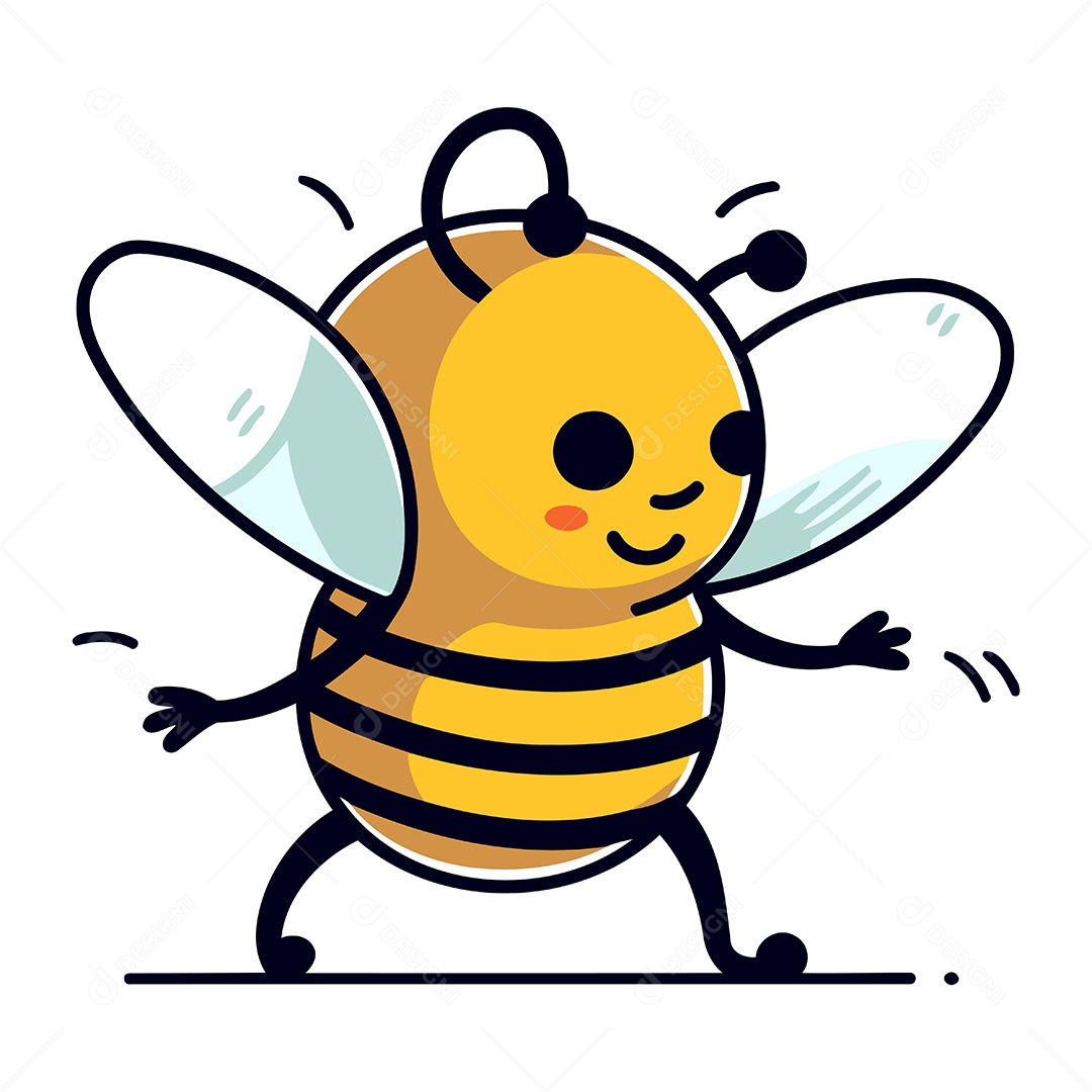 Abelha de Desenho Animado Ilustração Vetor EPS
