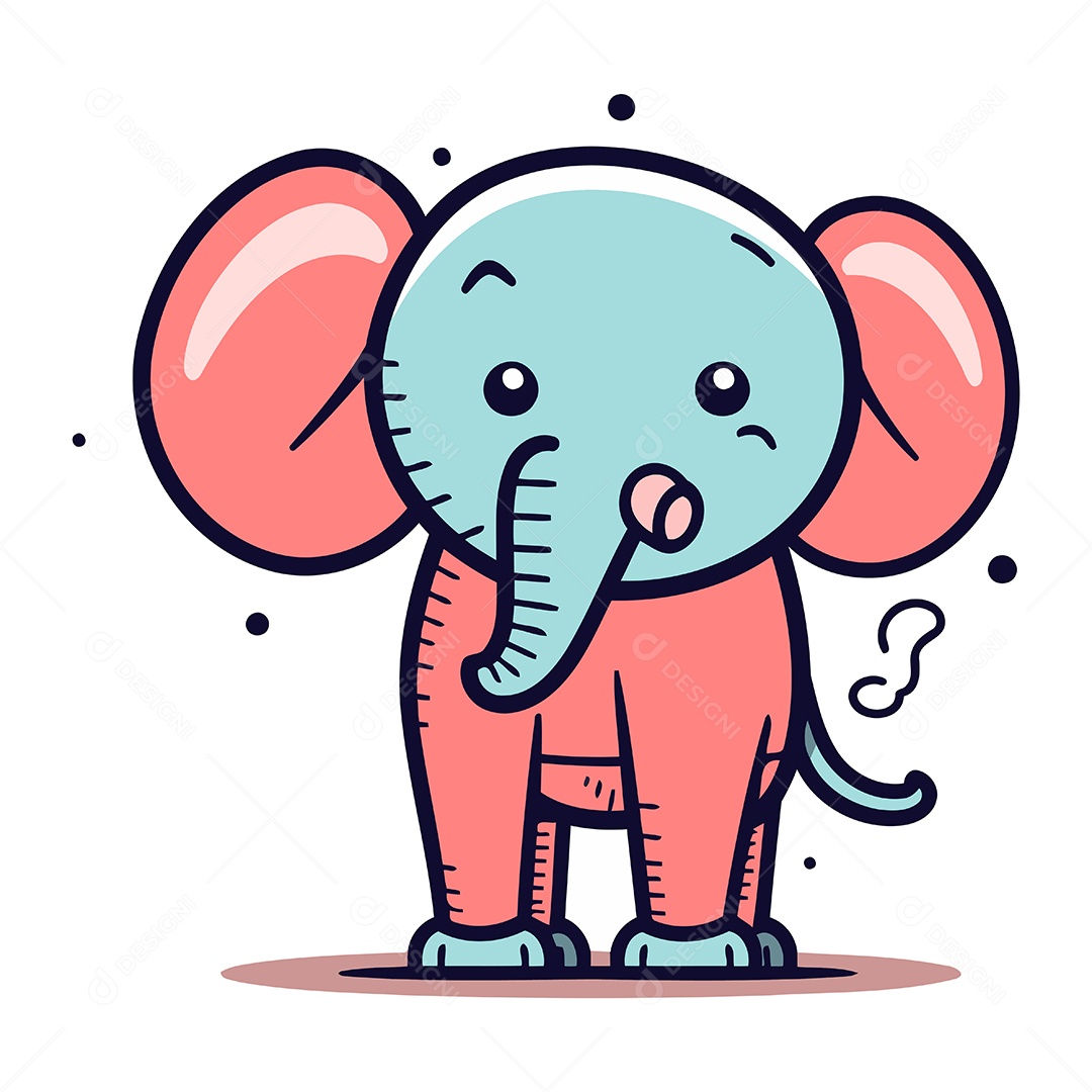 Elefante de Desenho Animado Ilustração Vetor EPS