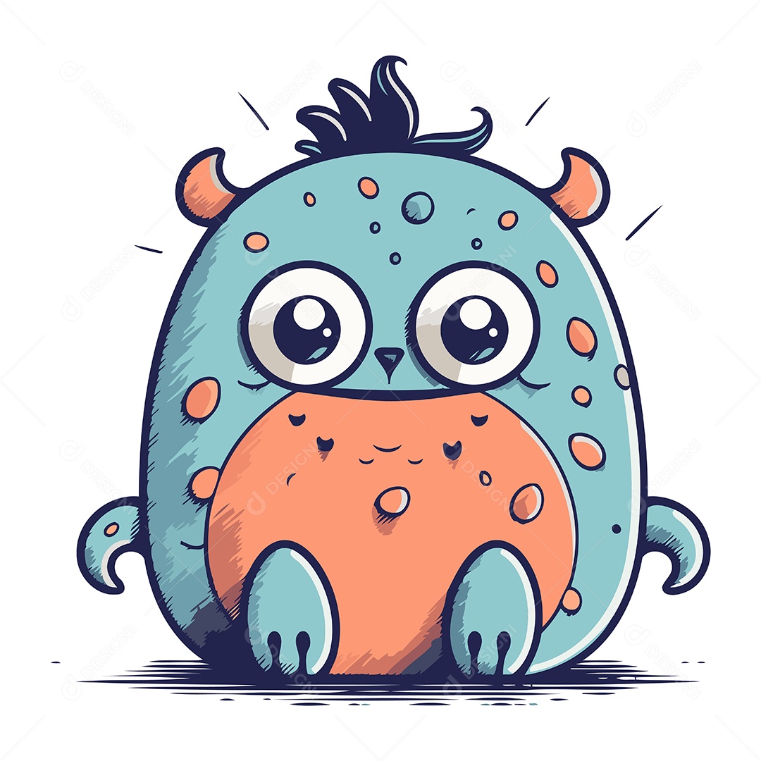 Monstro de Desenho Animado Ilustração Vetor EPS