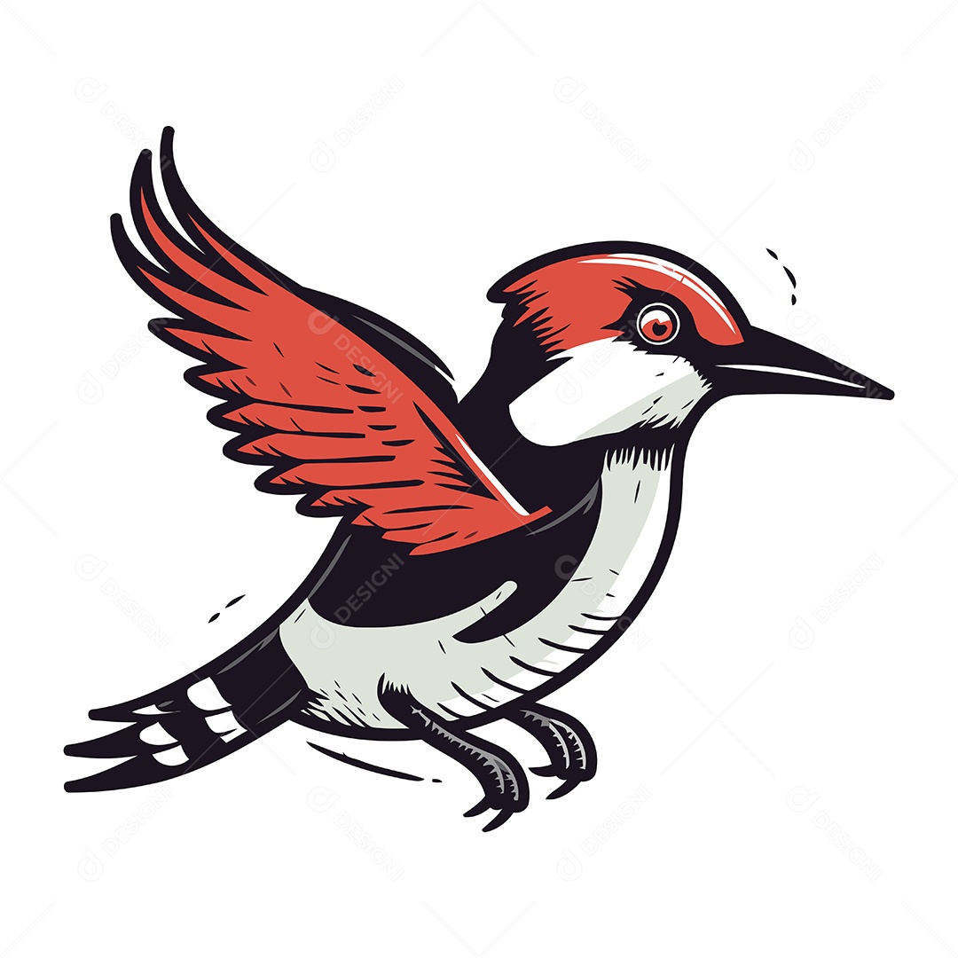 Pica Pau de Desenho Animado Ilustração Vetor EPS