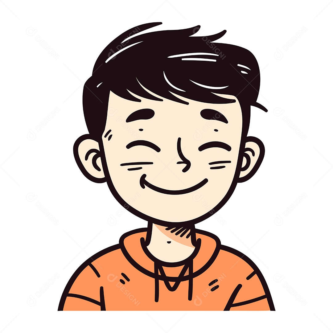 Menino Feliz de Desenho Animado Ilustração Vetor EPS