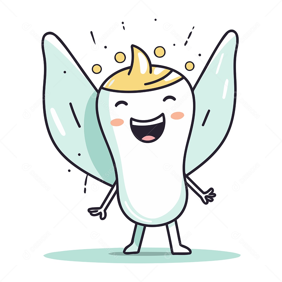 Fada do Dente de Desenho Animado Ilustração Vetor EPS