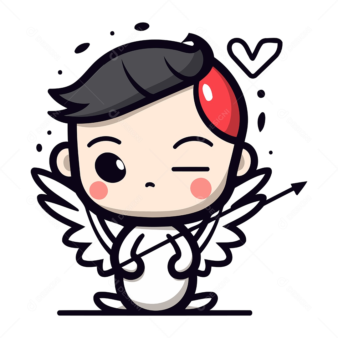 Cupido de Desenho Animado Ilustração Vetor EPS