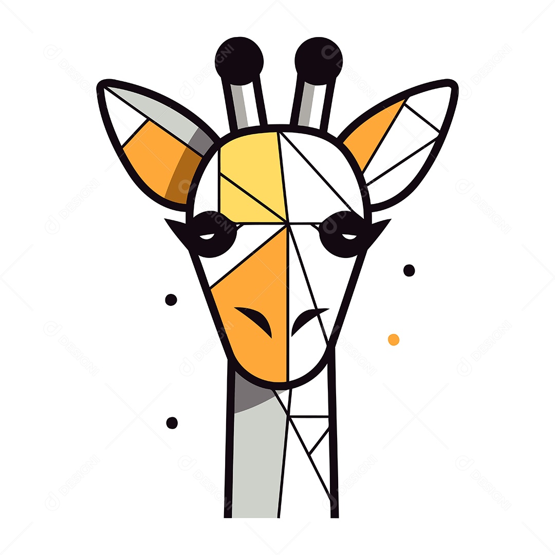 Girafa de Desenho Animado Ilustração Vetor EPS
