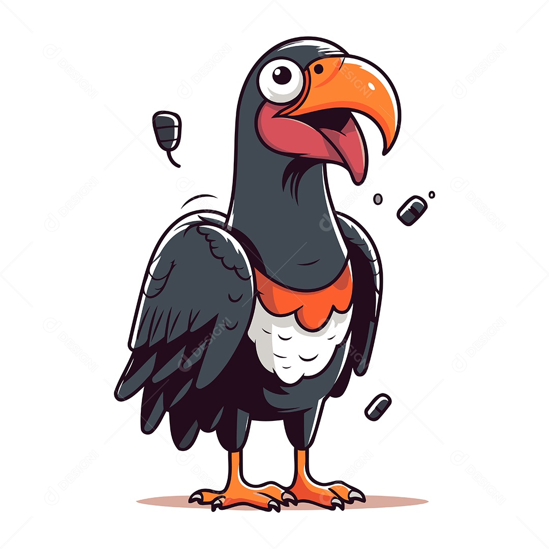 Abutre de Desenho Animado Ilustração Vetor EPS