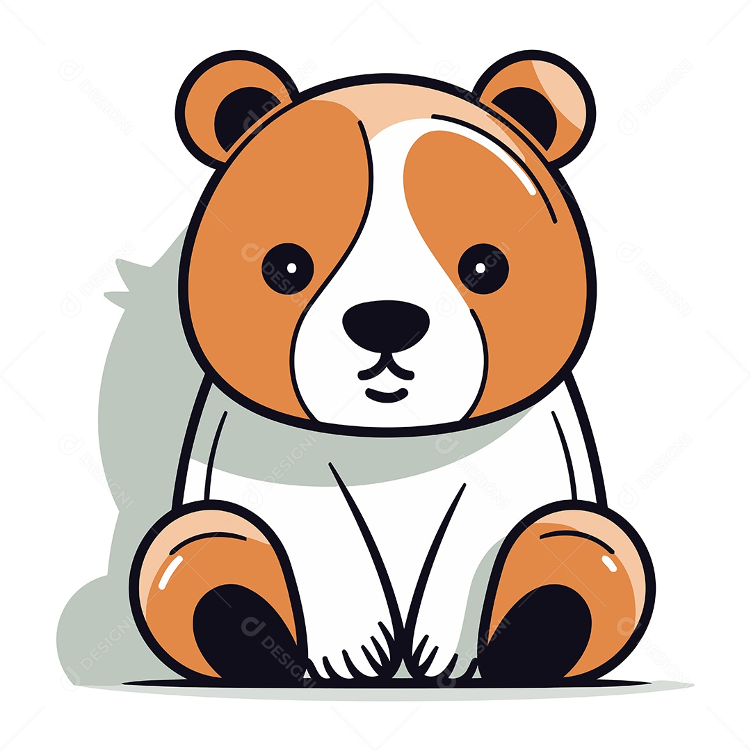 Hamster Fofo de Desenho Animado Ilustração Vetor EPS