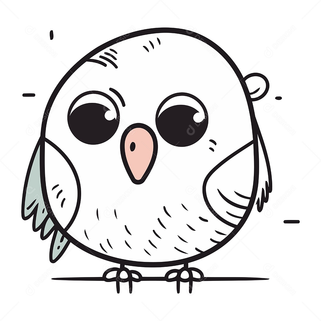 Coruja Bonitinha de Desenho Animado Ilustração Vetor EPS