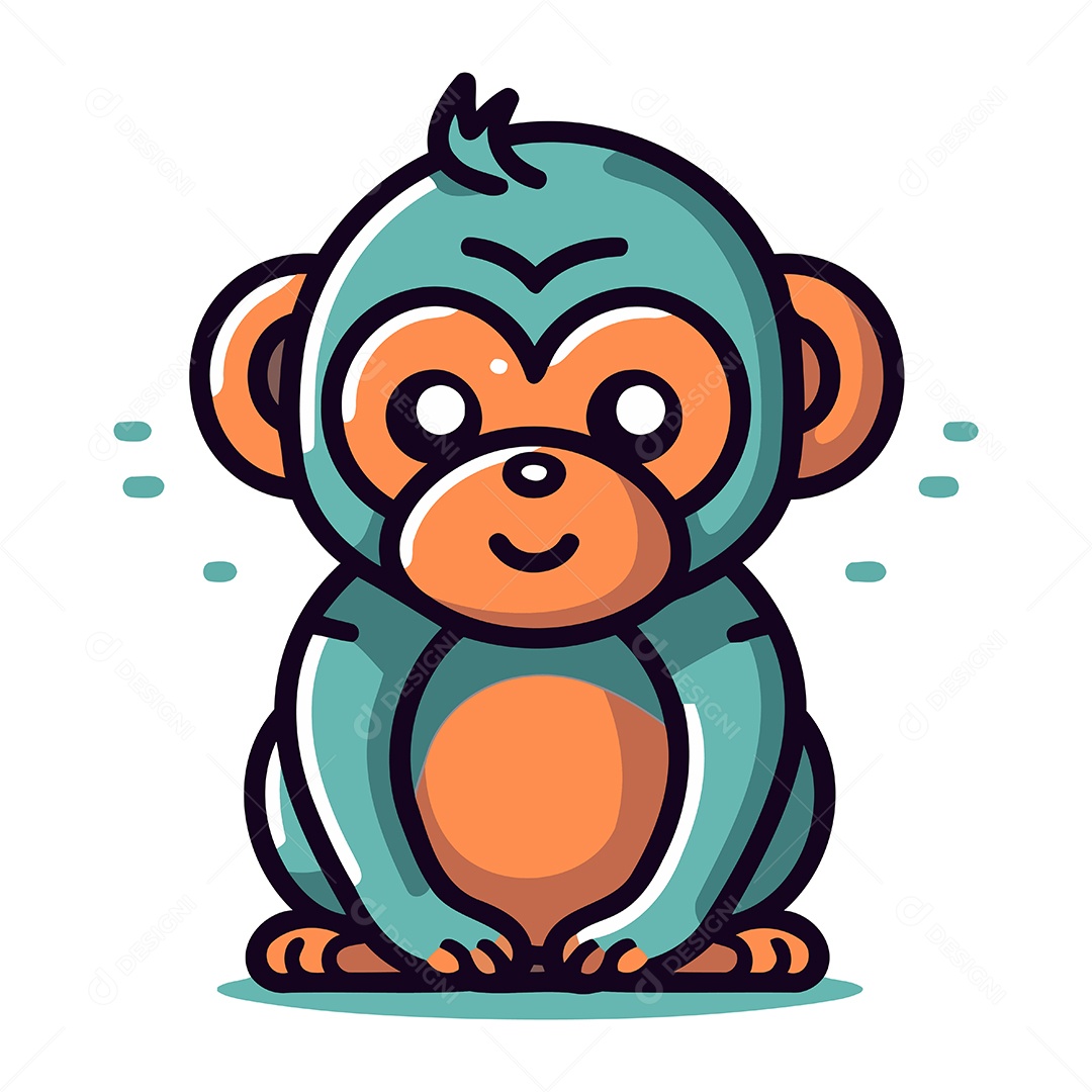 Macaco de Desenho Animado Ilustração Vetor EPS