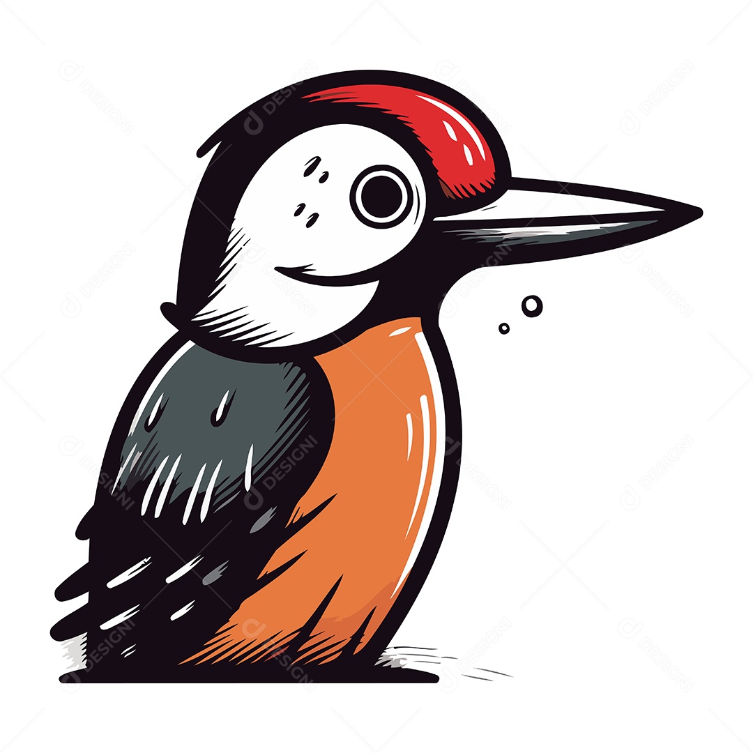 Pica Pau de Desenho Animado Ilustração Vetor EPS