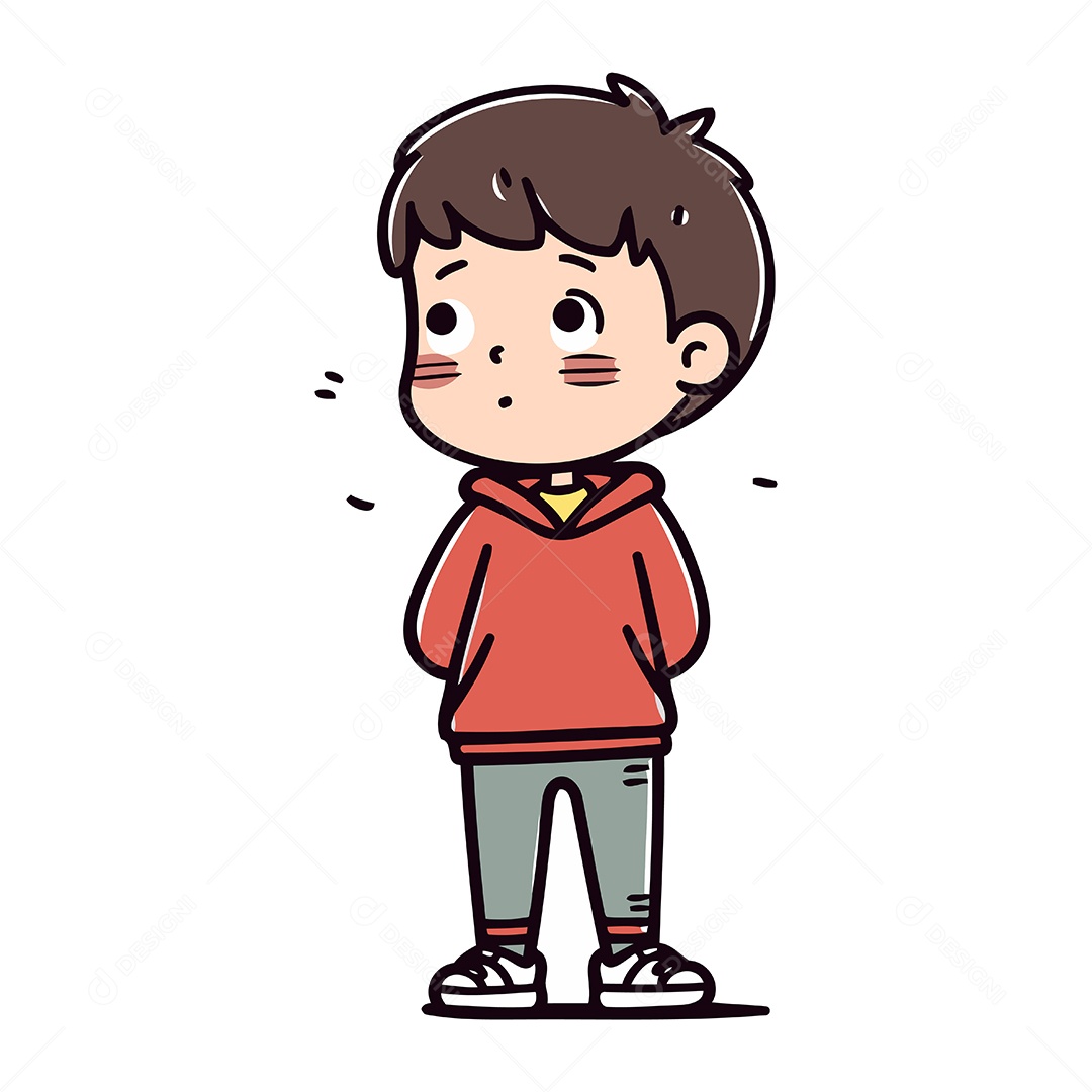 Menino Bonitinho de Desenho Animado Ilustração Vetor EPS