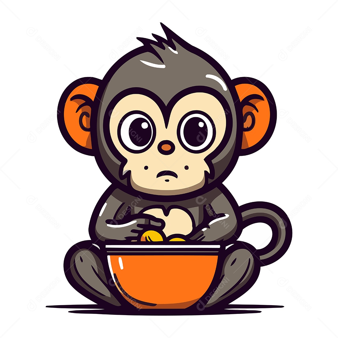 Macaco de Desenho Animado Ilustração Vetor EPS