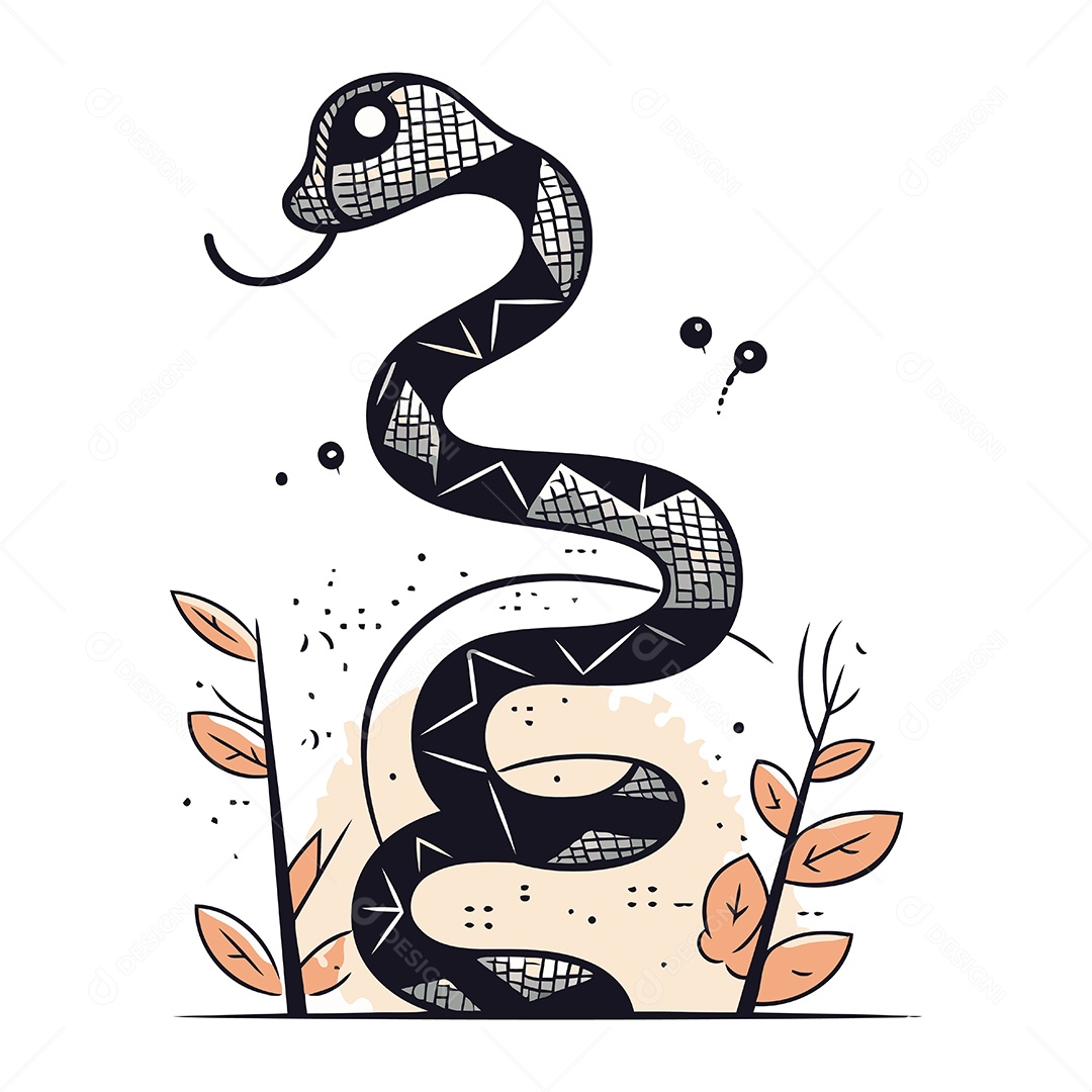 Cobra de Desenho Animado Ilustração Vetor EPS