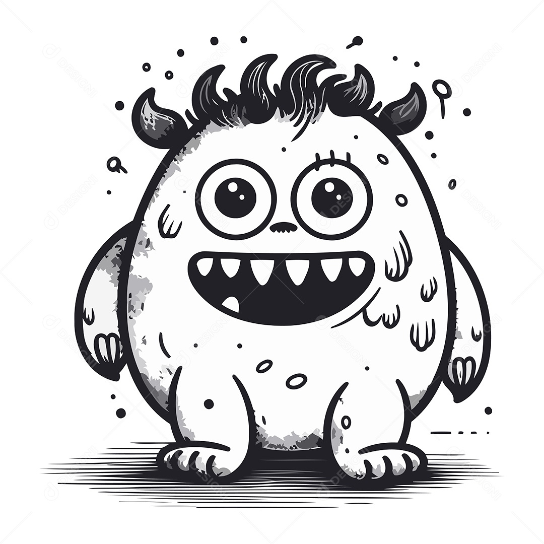 Monstro de Desenho Animado Ilustração Vetor EPS