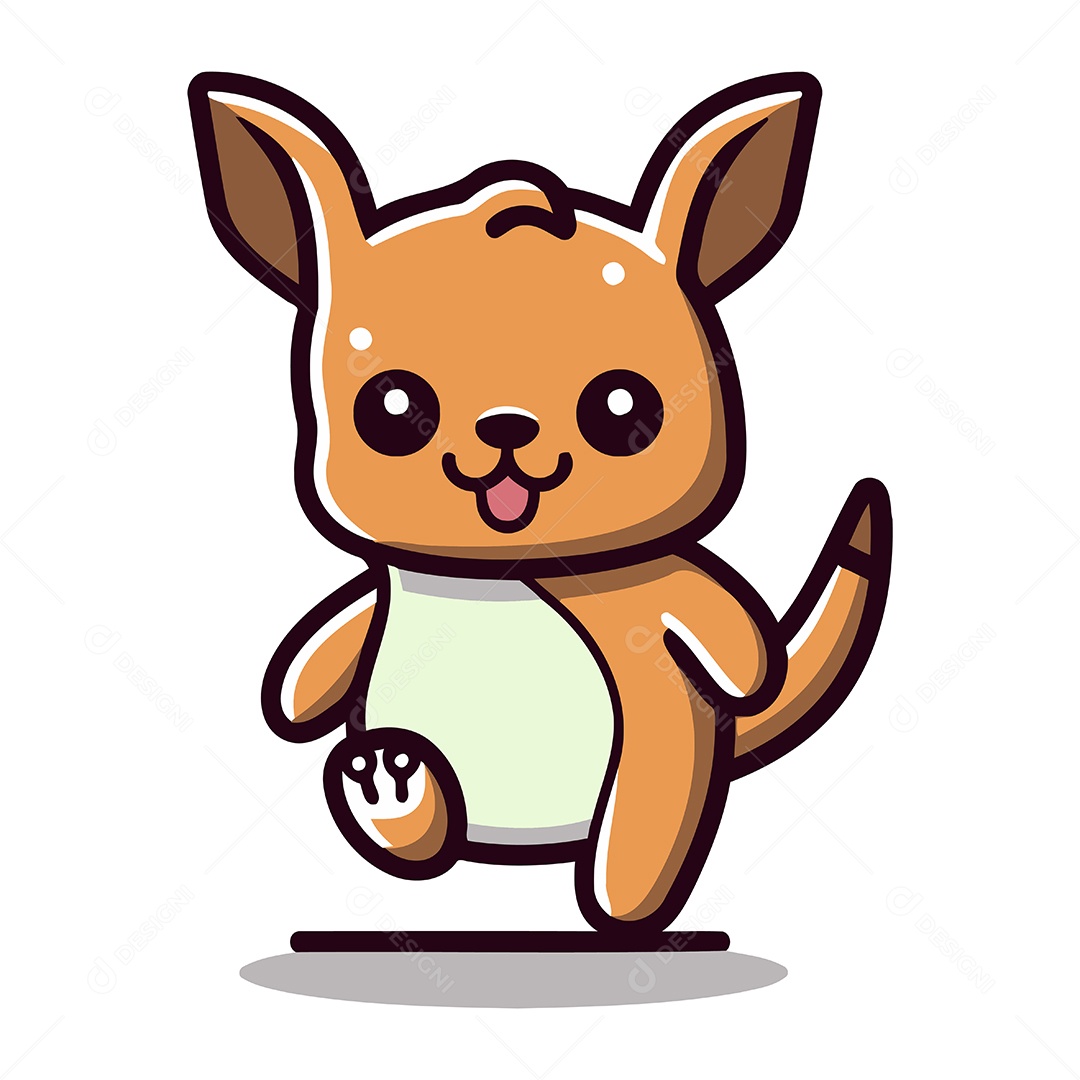 Canguru de Desenho Animado Ilustração Vetor EPS