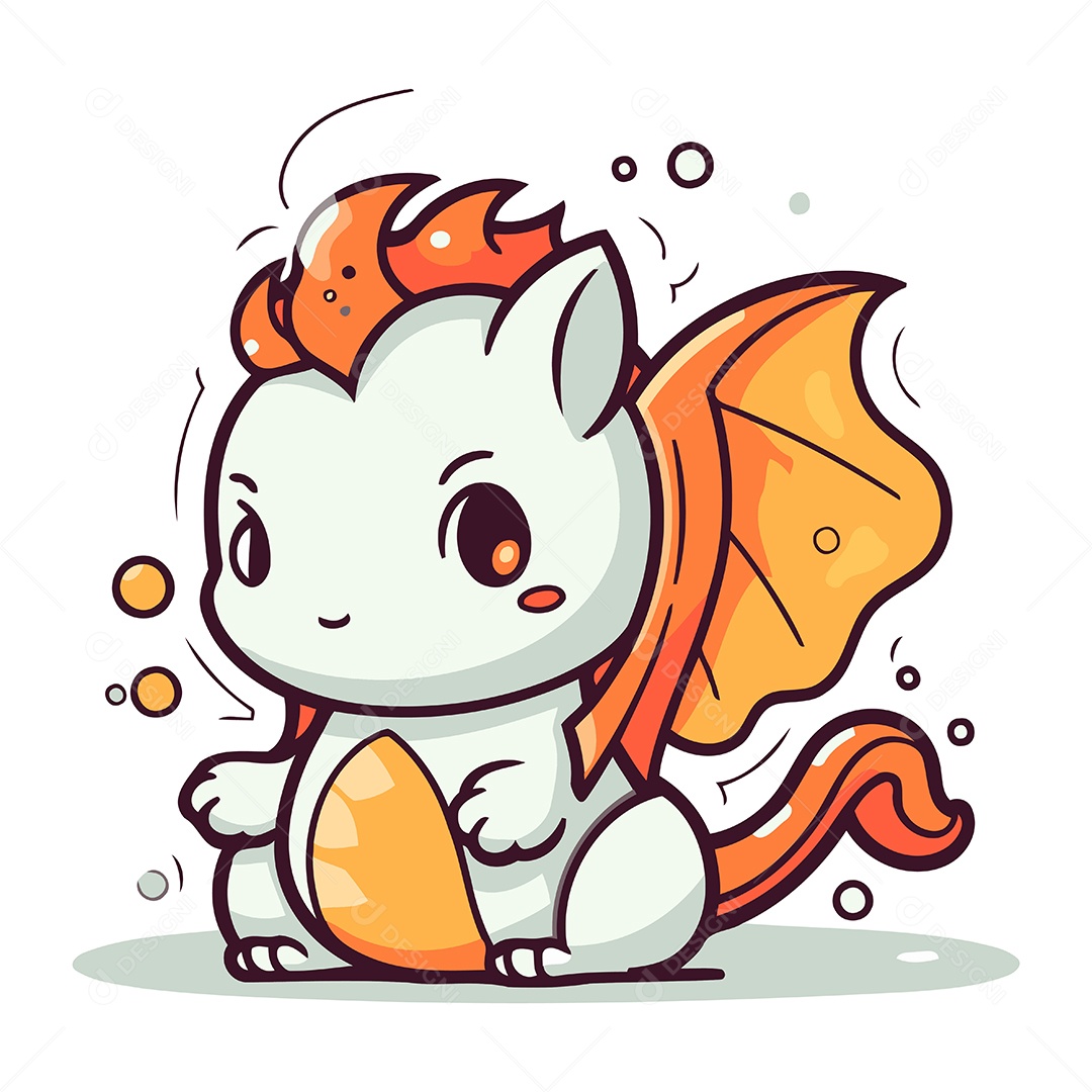 Dragão de Desenho Animado Ilustração Vetor EPS