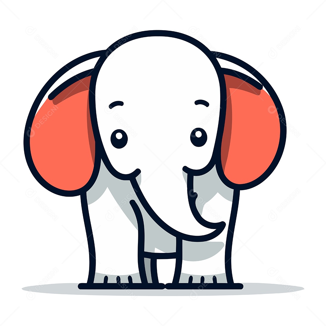 Elefante de Desenho Animado Ilustração Vetor EPS