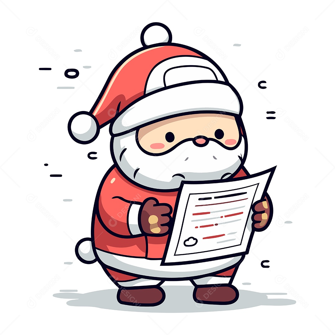Papai Noel Segurando uma Carta Ilustração Vetor EPS