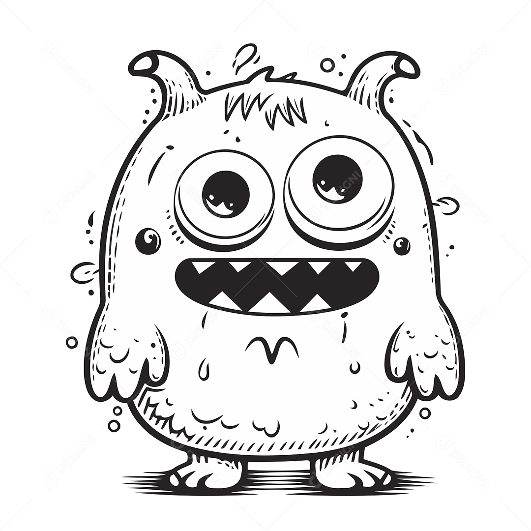 Monstro de Desenho Animado Ilustração Vetor EPS