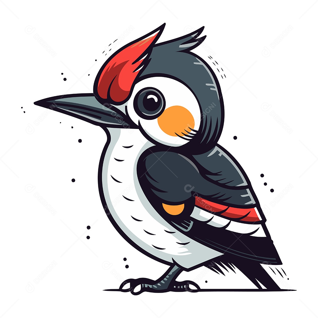 Pica Pau de Desenho Animado Ilustração Vetor EPS