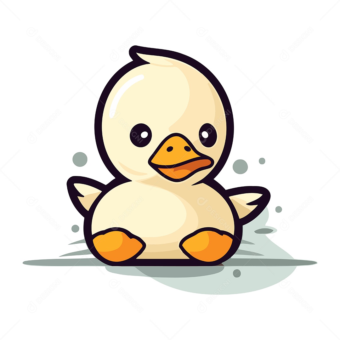 Patinho de Desenho Animado Ilustração Vetor EPS