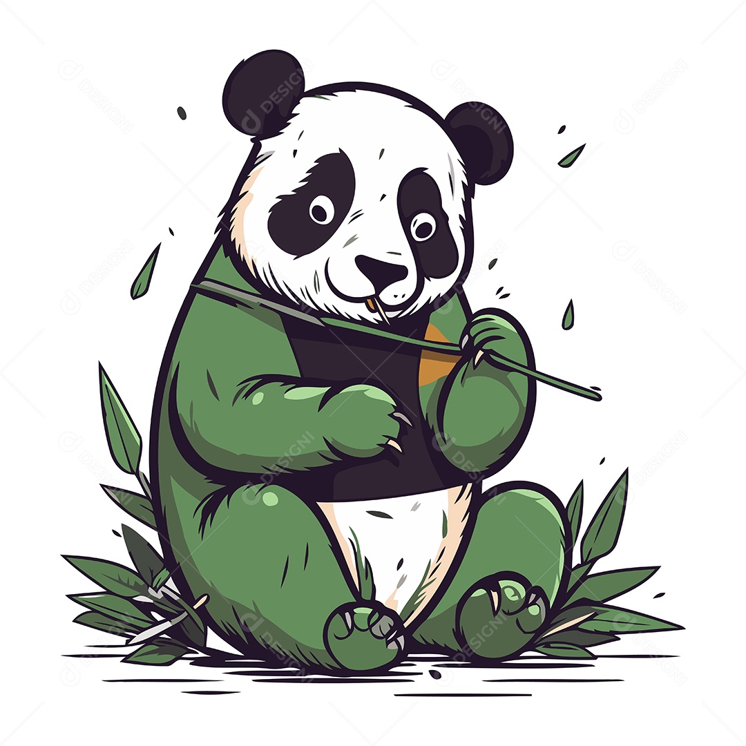 Panda de Desenho Animado Ilustração Vetor EPS