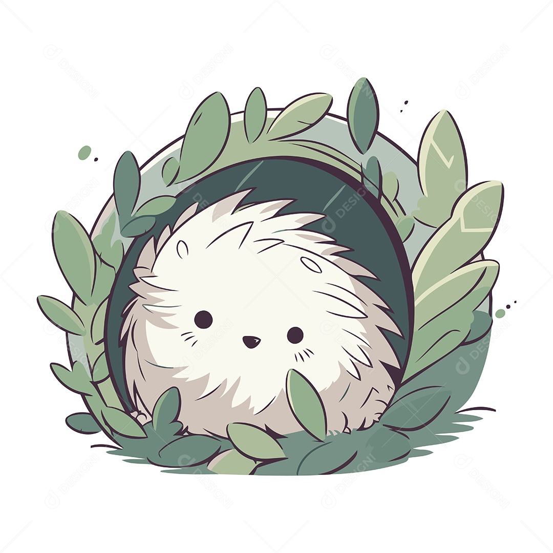 Ouriço Fofo de Desenho Animado Ilustração Vetor EPS