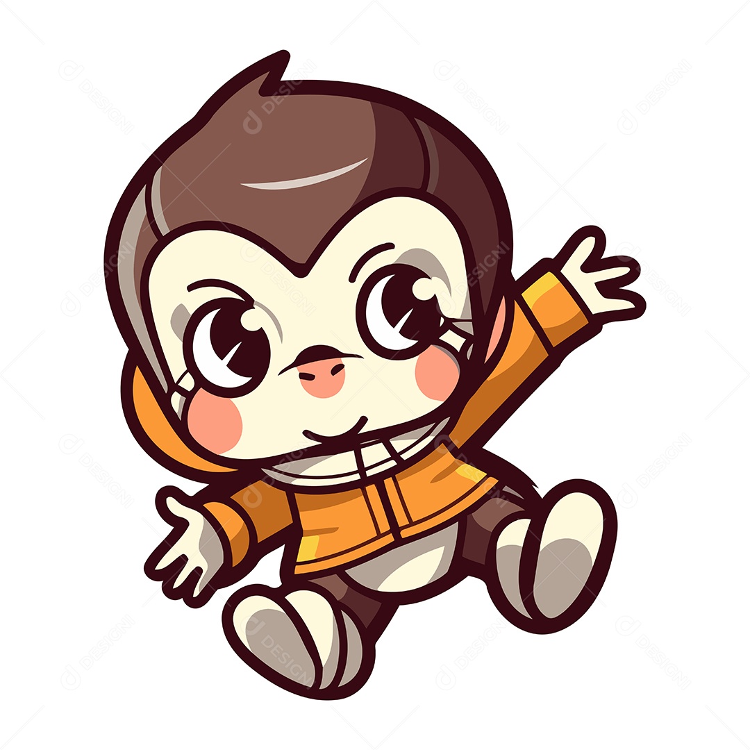 Macaco de Desenho Animado Ilustração Vetor EPS