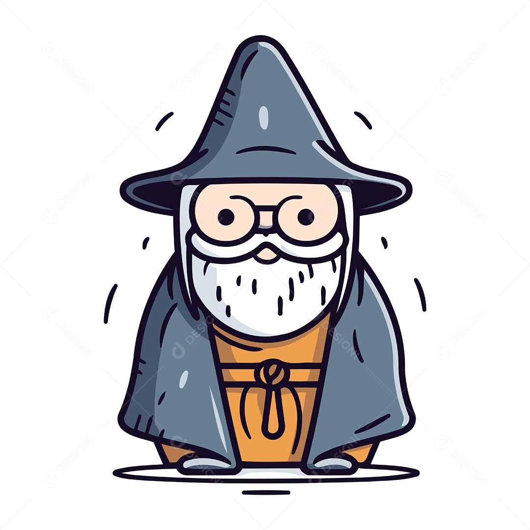 Mago de Desenho Animado Ilustração Vetor EPS