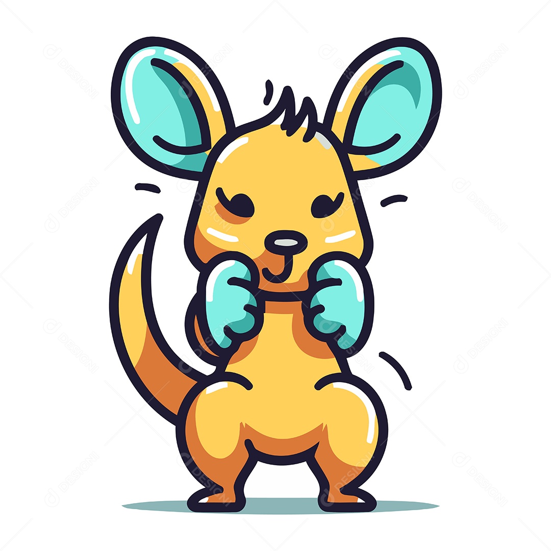 Canguru de Desenho Animado Ilustração Vetor EPS