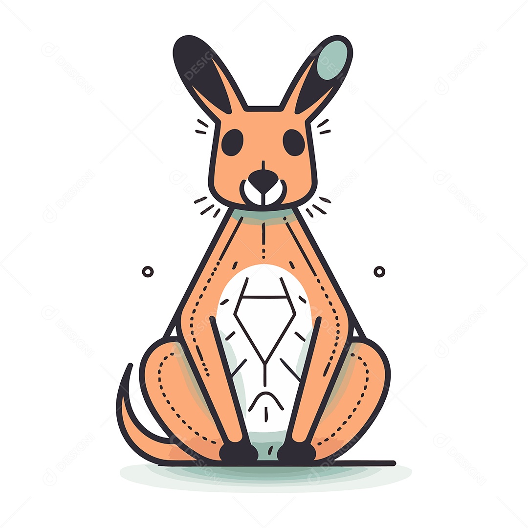 Canguru de Desenho Animado Ilustração Vetor EPS