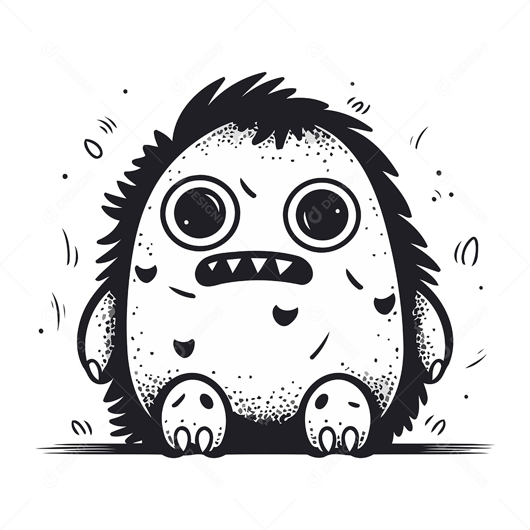 Monstro de Desenho Animado Ilustração Vetor EPS