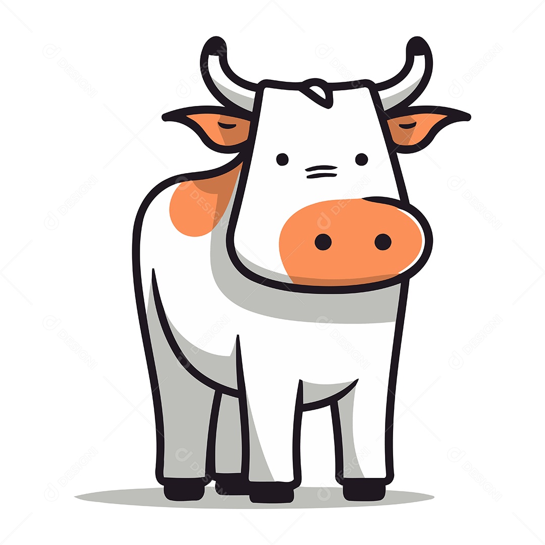 Vaca de Desenho Animado Ilustração Vetor EPS