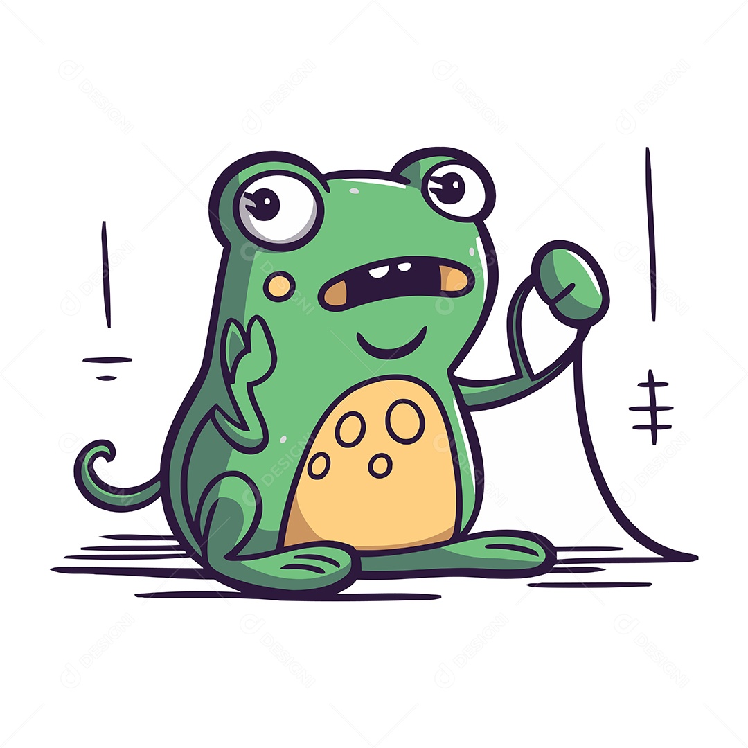 Sapo Engraçado de Desenho Animado Ilustração Vetor EPS