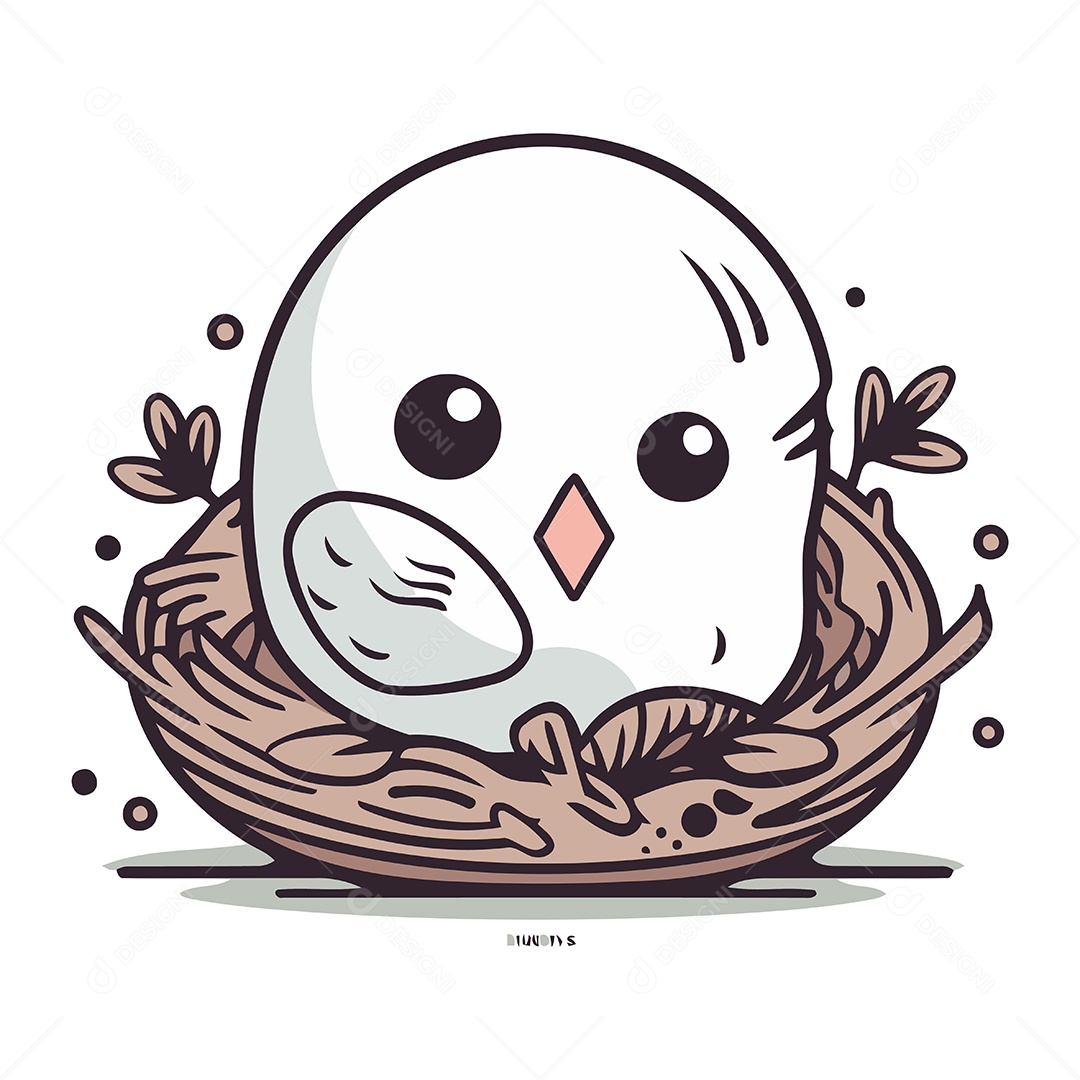 Pássaro no Ninho Ilustração Vetor EPS