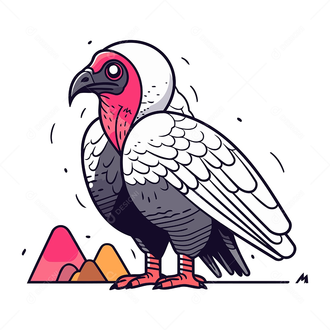 Abutre de Desenho Animado Ilustração Vetor EPS