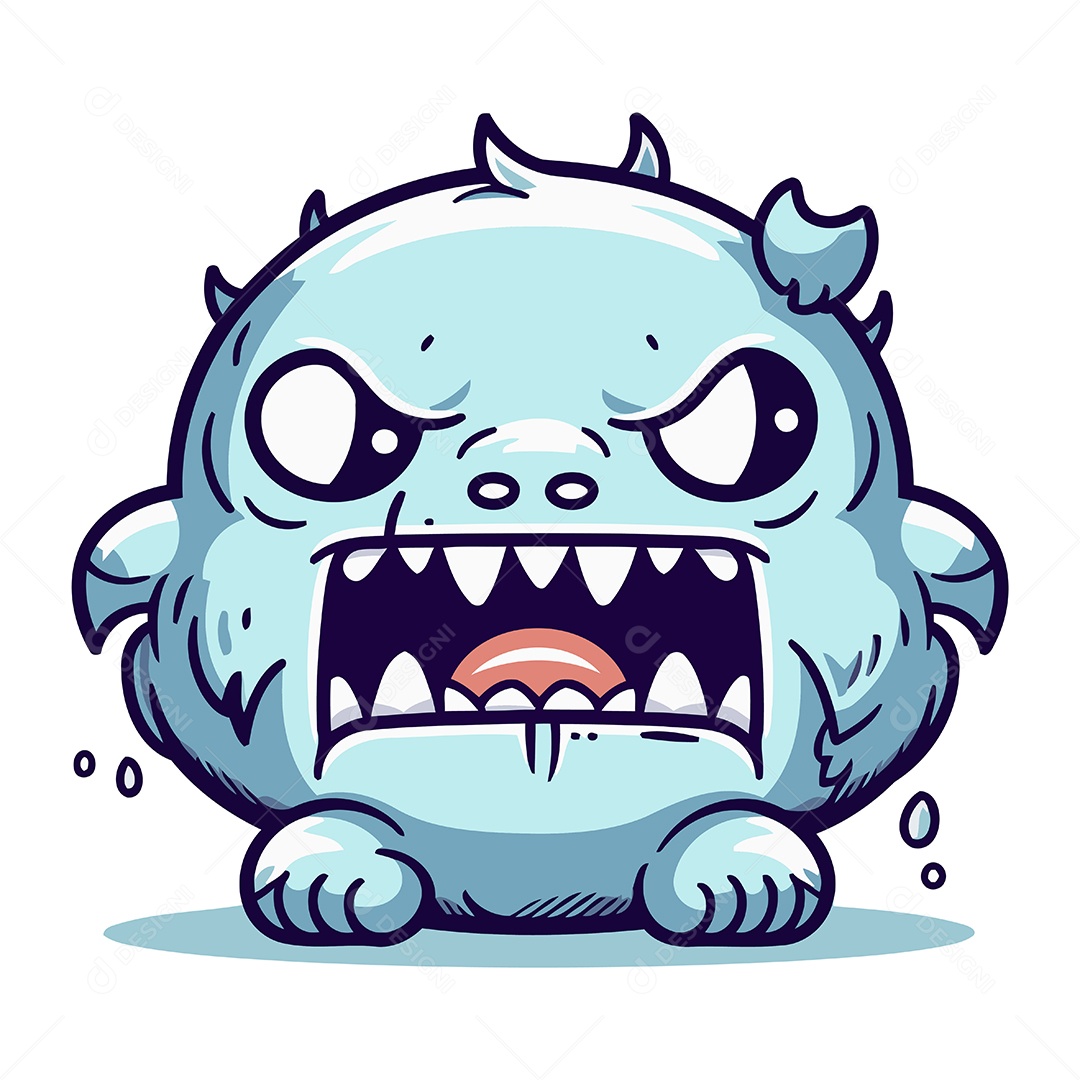 Monstro de Desenho Animado Ilustração Vetor EPS