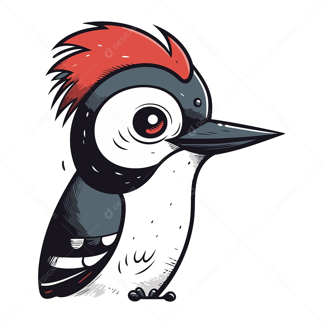Pica Pau de Desenho Animado Ilustração Vetor EPS
