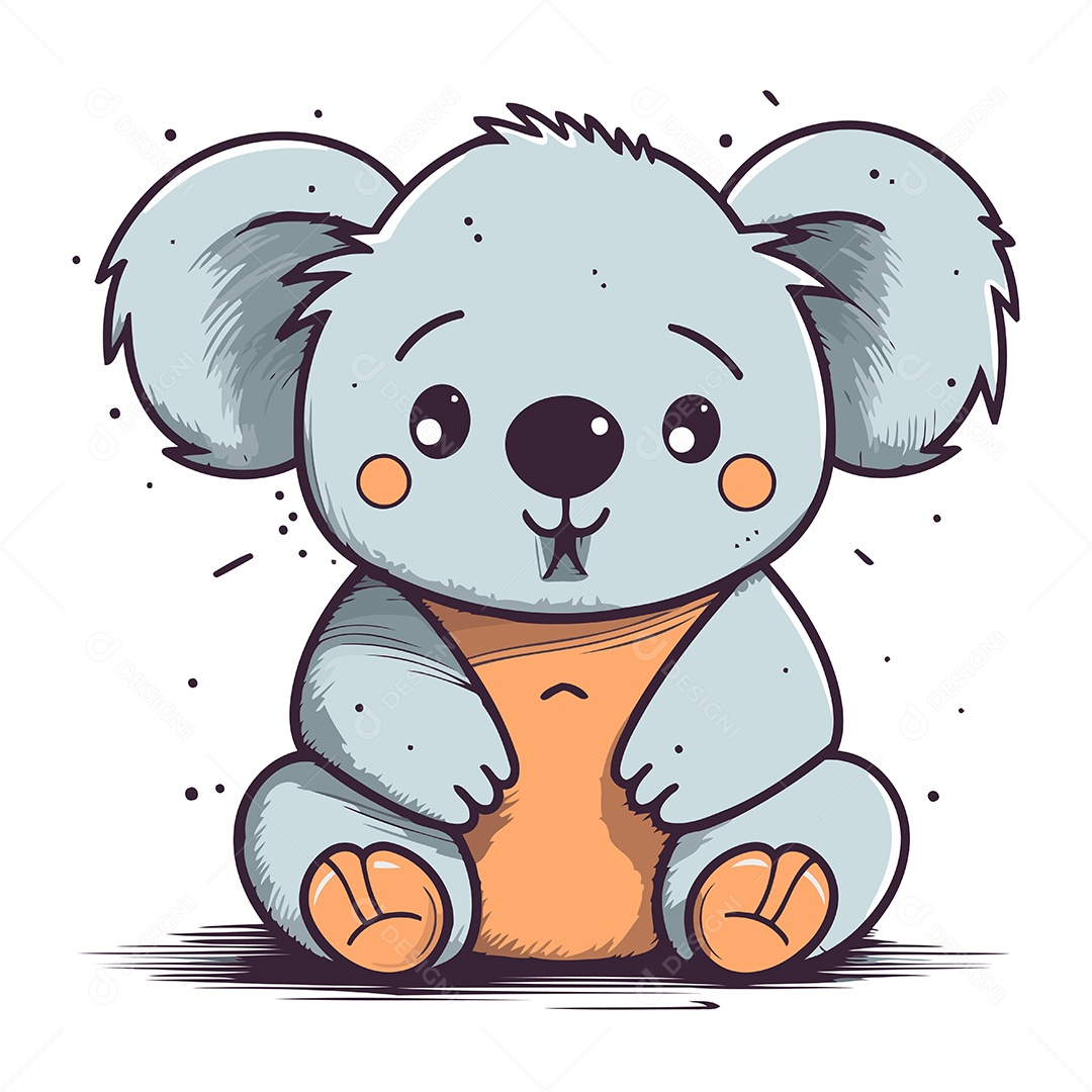Coala de Desenho Animado Ilustração Vetor EPS