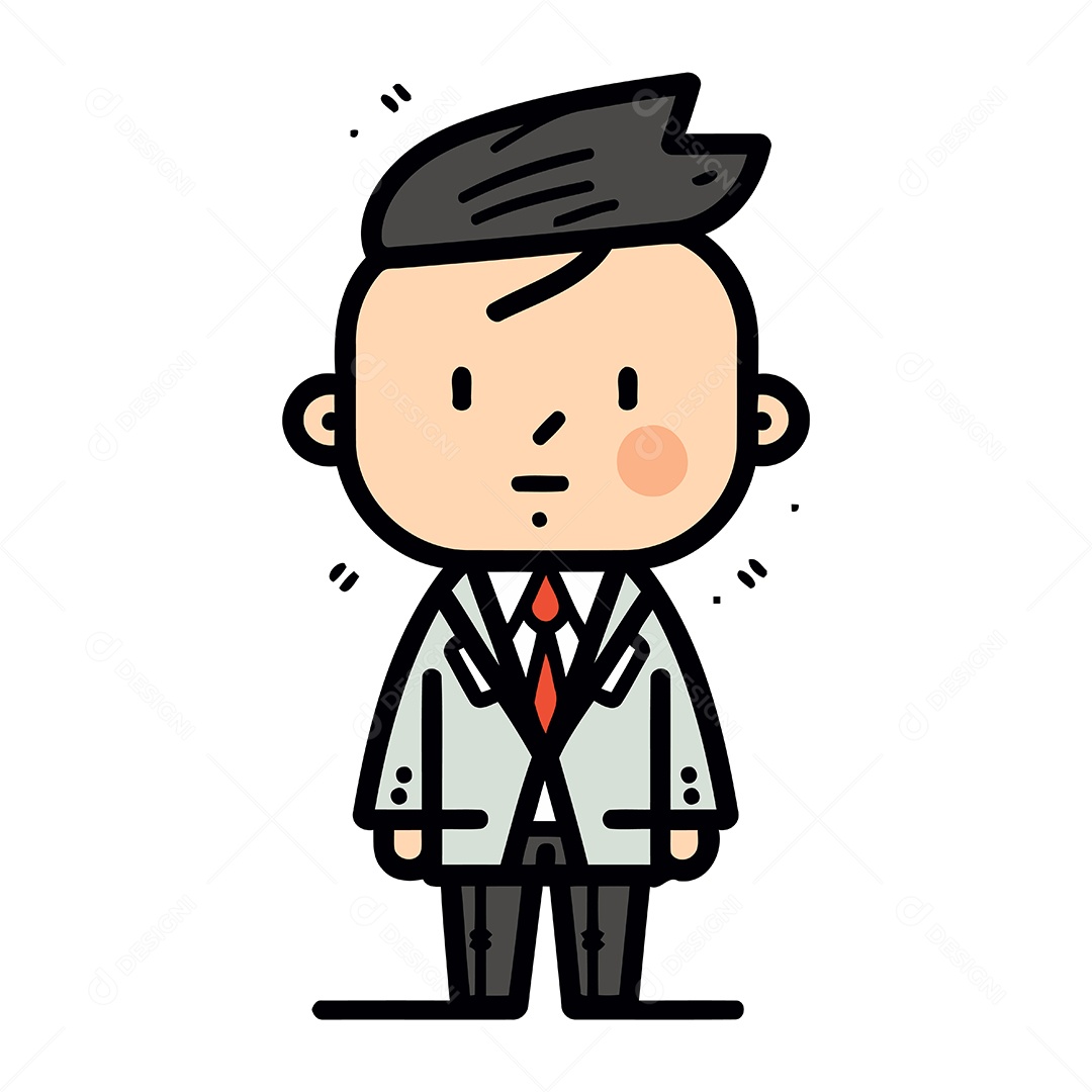 Homem de Negócio Vestindo um Terno Desenho Animado Ilustração Vetor EPS