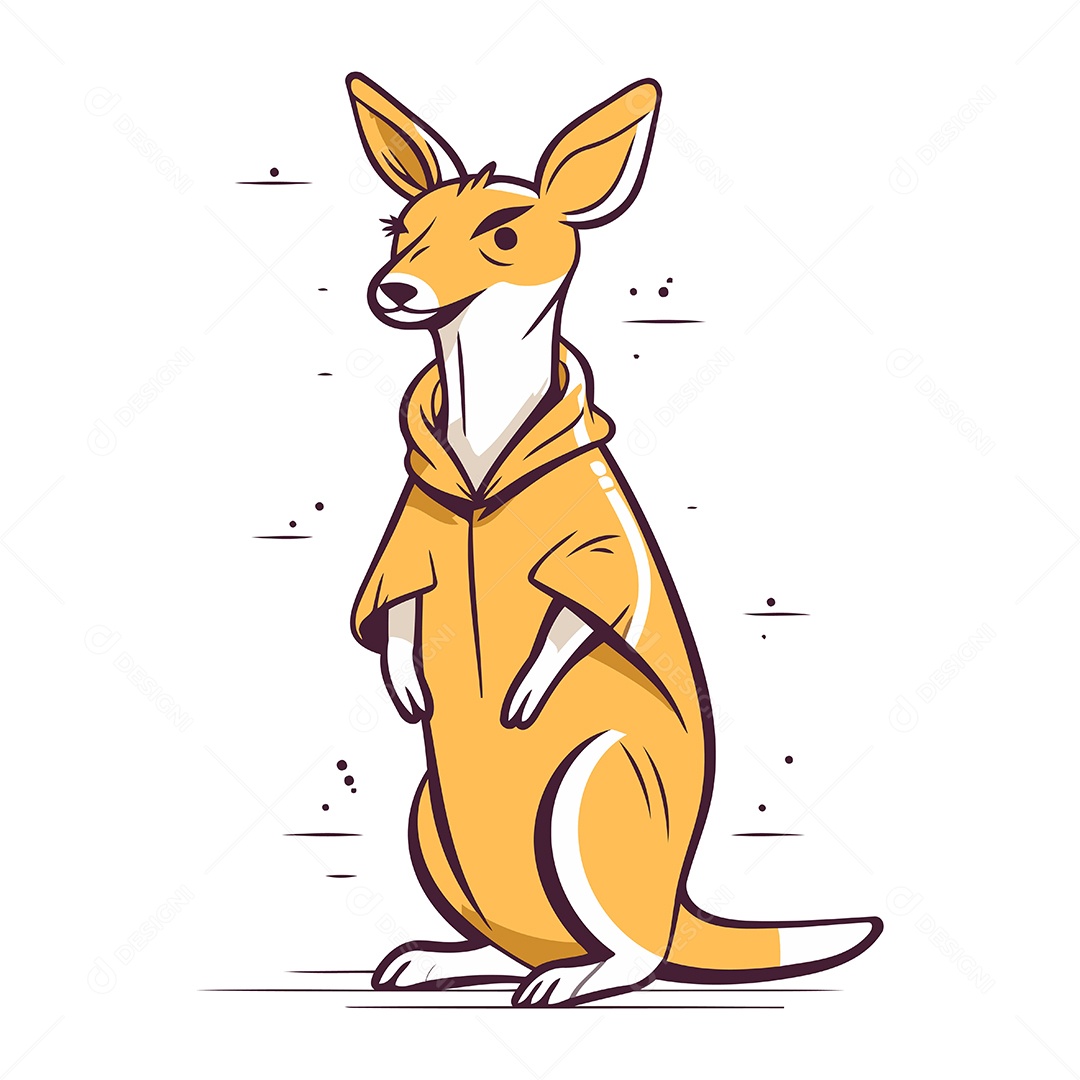 Canguru de Desenho Animado Ilustração Vetor EPS