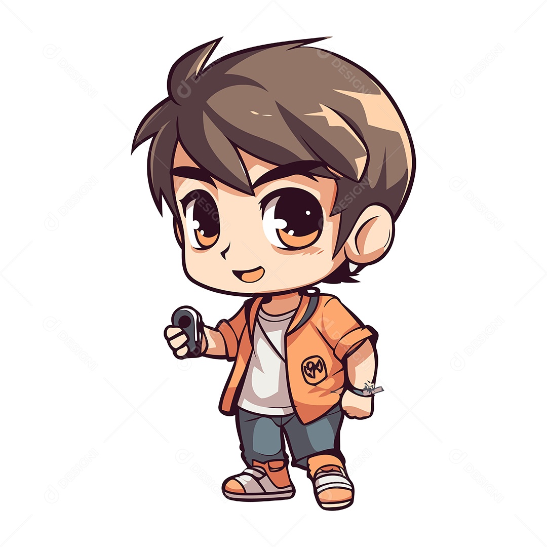 Garotinho Fofo de Desenho Animado Ilustração Vetor EPS