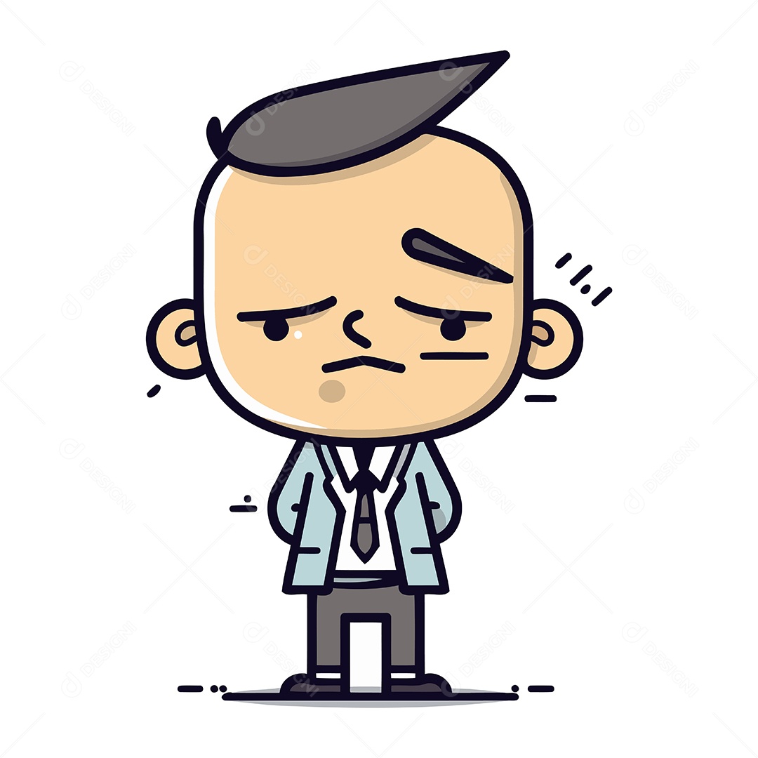 Homem de Negócio Desenho Animado Ilustração Vetor EPS