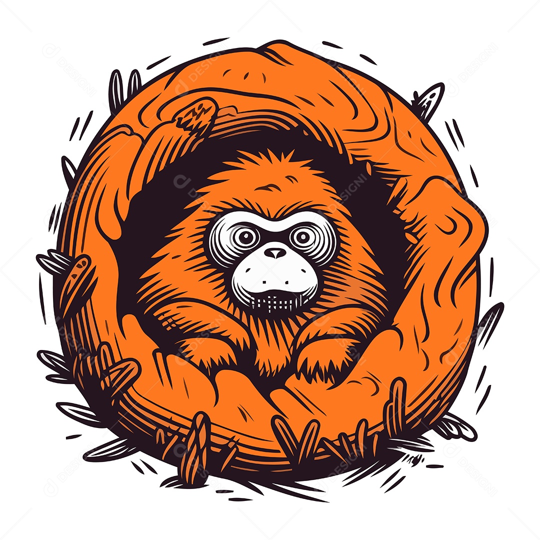 Macaco de Desenho Animado Ilustração Vetor EPS