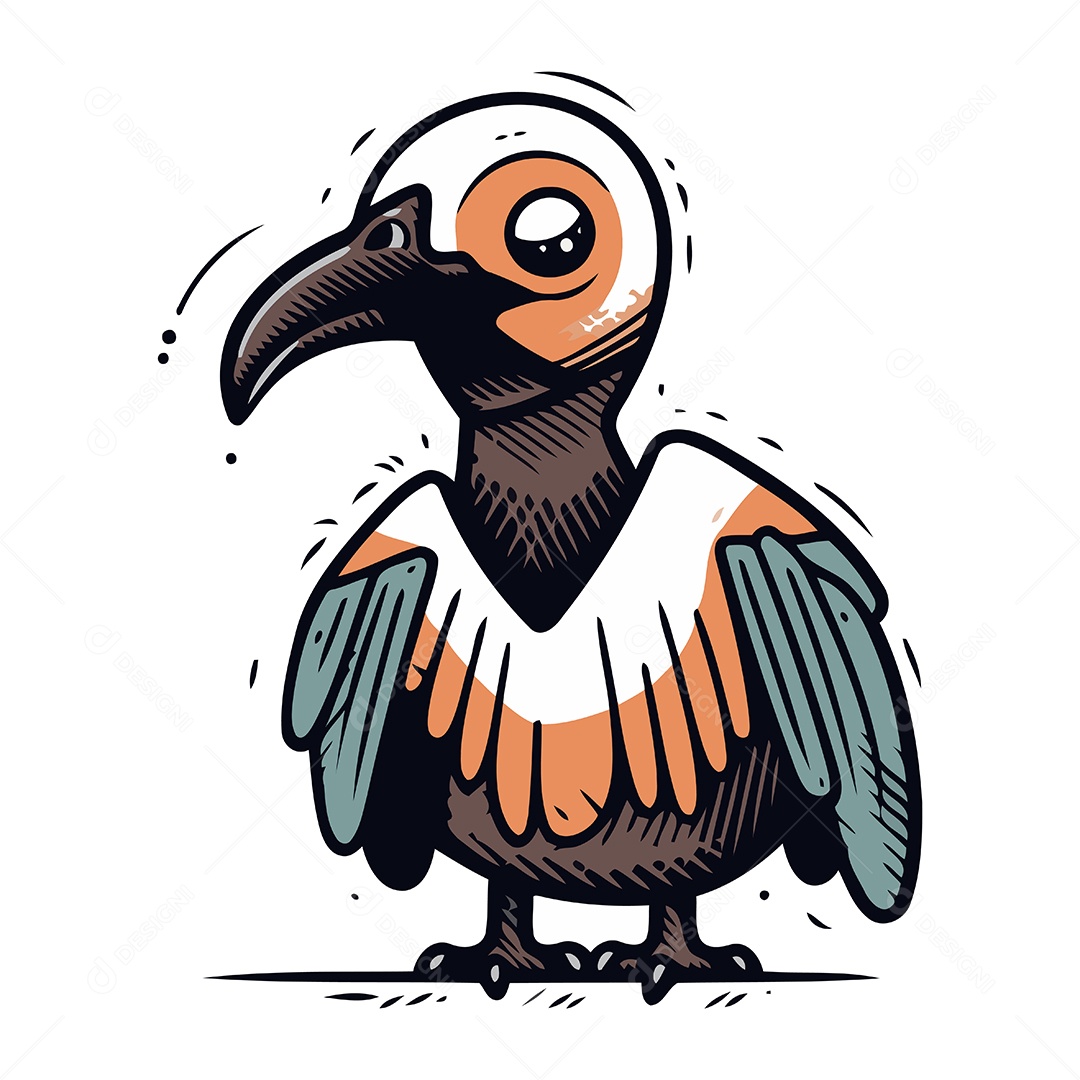 Abutre de Desenho Animado Ilustração Vetor EPS
