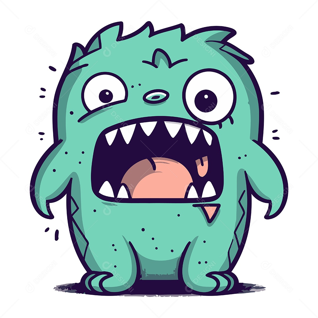 Monstro de Desenho Animado Ilustração Vetor EPS